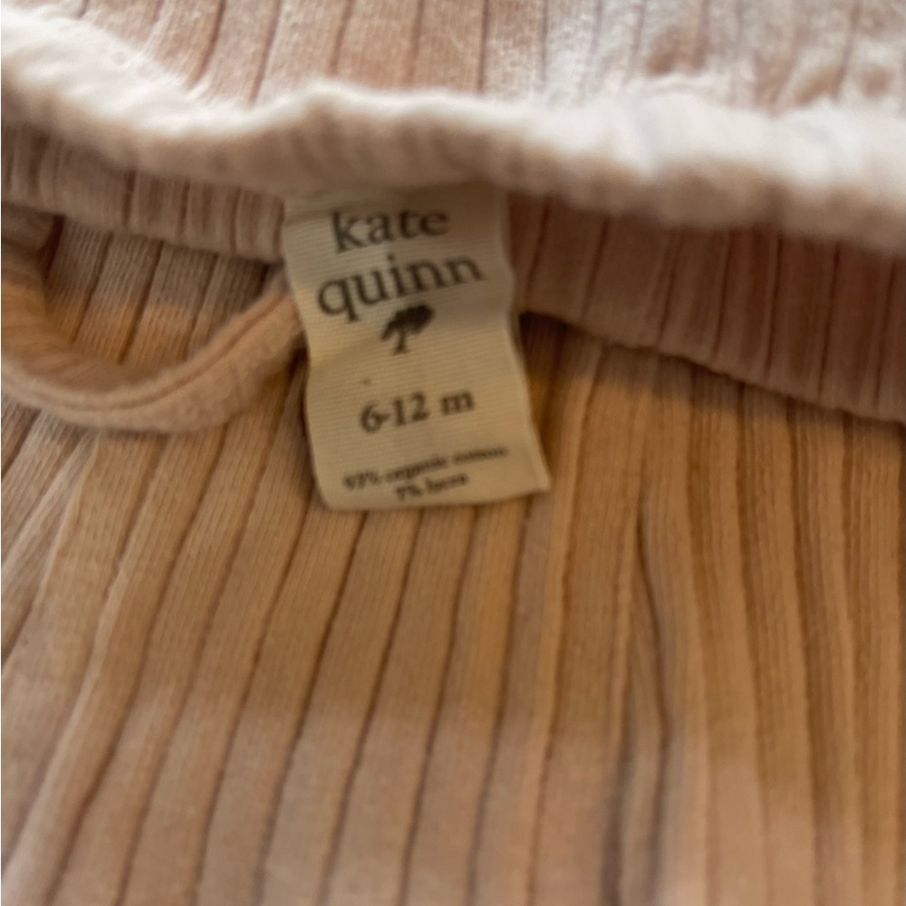VGUC Kate Quinn Ribbed Infant Panda Pants Organic Cotton Pale Pink 6-12M - Picture 2 of 3